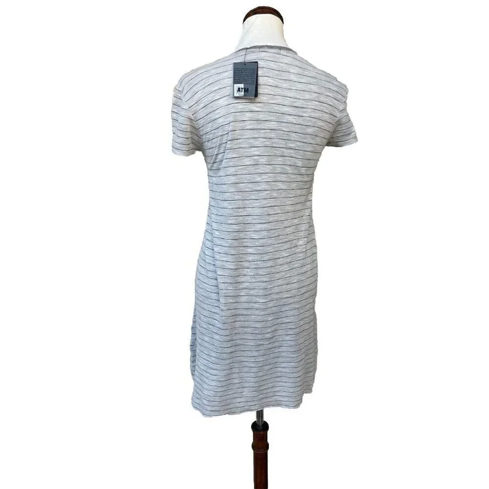 Women's Atm Anthony Thomas Melillo Stripe T-Shirt Dress, Size Medium - Gray M - Picture 12 of 14